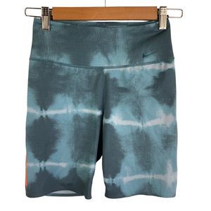 Womens Nike Dri-Fit Compression biker Shorts SZ S Stretch Athletic tie dye blue